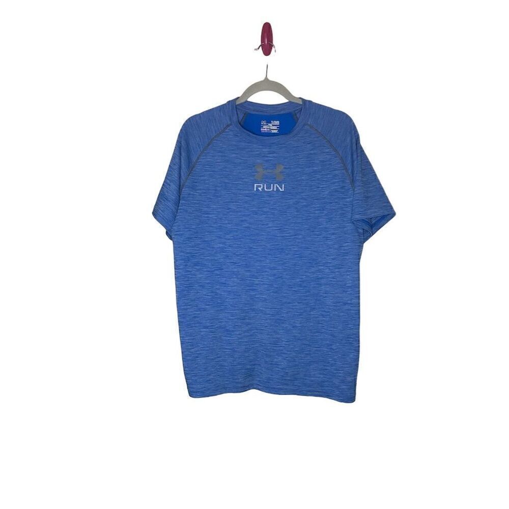 Under Armour Men's Running Shirt Blue Size Small Heatgear Moisture-Wicking